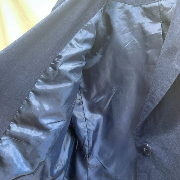 Chadwicks of Boston Women's Linen Blend Navy Blazer Button Closure Size 10 - Picture 6 of 12